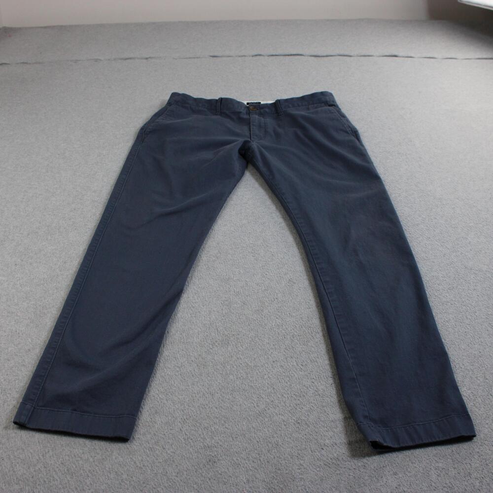 J Crew Pants Men 34x32 Blue Flex Slim Chino Straight Stretch Heritage Academia